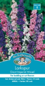 LARKSPUR GIANT IMPERIAL MIXED SEED PACKET