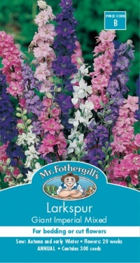 LARKSPUR GIANT IMPERIAL MIXED SEED PACKET