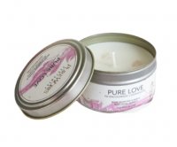 PURE LOVE ROSE WITH ROSE QUARTZ CRYSTAL ENERGY CANDLE 80GM