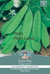 SNOW PEA OREGON DWARF SEED PACKET