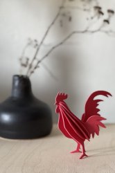 LOVI ROOSTER BRIGHT RED 10CM