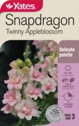 SNAPDRAGON TWINNY APPLEBLOSSOM SEED PACKET