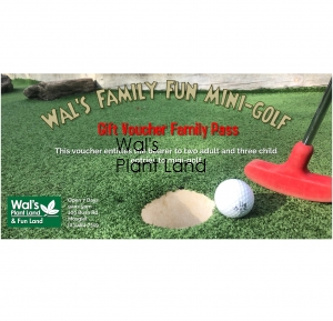 MINI GOLF FAMILY GIFT VOUCHER - 2 Adults & 3 Children