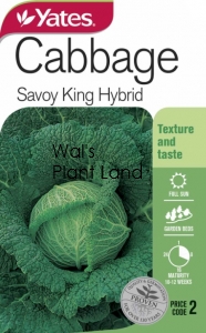 CABBAGE SAVOY KING NZ SEED PACKET