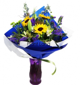 BOUQUET SUNFLOWER BLUE