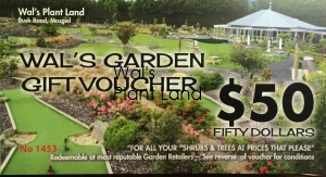 Wal's Voucher_ Garden Gift Voucher $50